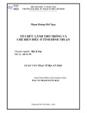 Luận văn Thạc sĩ Địa lý học: Tổ chức lãnh thổ trồng và chế biến điều ở tỉnh Bình Thuận