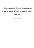 Luận văn: Thực trạng việc QL hoạt động giảng dạy ở một số trường tiểu học huyện Chợ Lách - Bến Tre