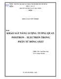 Khóa luận tốt nghiệp: Khảo sát năng lượng tương quan Positron – Electron trong phân tử đồng Oxit