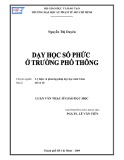 Luận văn Thạc sĩ Giáo dục học: Dạy học số phức ở trường phổ thông