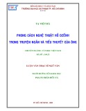 Luận văn Thạc sĩ Ngữ văn: Phong cách nghệ thuật Hồ Dzếnh trong truyện ngắn và tiểu thuyết của ông