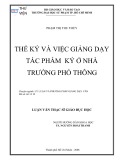 Luận văn Thạc sĩ Giáo dục học: Thể ký và việc giảng dạy tác phẩm ký ở nhà trường phổ thông