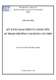 Luận văn Thạc sĩ Tâm lý học: Kỹ năng giao tiếp của sinh viên sư phạm Trường Cao đẳng Cần Thơ