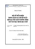 Luận văn Thạc sĩ Giáo dục học: Một số thể nghiệm trong giảng dạy truyện ngắn hiện đại Việt Nam ở chương trình Ngữ văn 9 bậc trung học cơ sở
