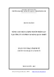 Luận văn Thạc sĩ Kinh tế: Nâng cao chất lượng nguồn nhân lực tại Công ty cổ phần xi măng Quán Triều