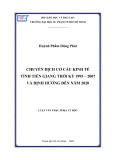 Luận văn Thạc sĩ Địa lý học: Chuyển dịch cơ cấu kinh tế tỉnh Tiền Giang thời kỳ 1995 – 2007 và định hướng đến năm 2020