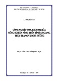 Luận văn Thạc sĩ Địa lý học: Công nghiệp hóa, hiện đại hóa tỉnh An Giang - Thực trạng và định hướng