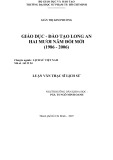 Luận văn Thạc sĩ Lịch sử: Giáo dục - Đào tạo Long An hai mươi năm đổi mới (1986 - 2006)