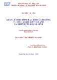 Luận văn Thạc sĩ Giáo dục học: Quản lý hoạt động đào tạo của Trường Tư thục Ngoại ngữ Việt Anh tại thành phố Hồ Chí Minh