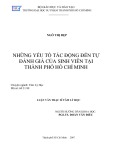 Luận văn Thạc sĩ Tâm lý học: Những yếu tố tác động đến tự đánh giá của sinh viên tại thành phố Hồ Chí Minh