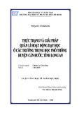 Luận văn Thạc sĩ Giáo dục học: Thực trạng và giải pháp quản lý hoạt động dạy học ở các trường trung học phổ thông huyện Cần Đước, tỉnh Long An