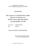 Luận văn Thạc sĩ Giáo dục học: Thực trạng và giải pháp phát triển đội ngũ cán bộ quản lý trường trung học phổ thông tại thành phố Cần Thơ