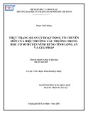 Luận văn Thạc sĩ Giáo dục học: Thực trạng quản lý hoạt động tổ chuyên môn của hiệu trưởng các trường trung học cơ sở huyện Vĩnh Hưng tỉnh Long An và giải pháp