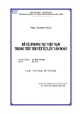 Luận văn Thạc sĩ Văn học: Đề tài phong tục Việt Nam trong tiểu thuyết Tự lực văn đoàn