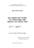 Luận văn Thạc sĩ Ngôn ngữ học: Đặc điểm ngữ nghĩa của phần phụ chú trong câu tiếng Việt