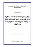 Luận văn Thạc sĩ Giáo dục học: Nghiên cứu thực hành giảng dạy khái niệm xác suất trong các lớp song ngữ và các lớp phổ thông ở Việt Nam