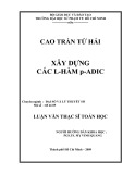 Luận văn Thạc sĩ Toán học: Xây dựng các L-hàm P-adic