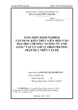 Sáng kiến kinh nghiệm: Vận dụng kiến thức liên môn vào dạy học chương “lượng tử ánh sáng” Vật lý lớp 12 theo phương pháp dựa trên vấn đề