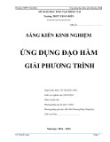 Sáng kiến kinh nghiệm: Ứng dụng đạo hàm giải phương trình