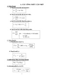 Các công thức cần nhớ về Hóa học