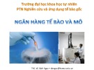 Bài giảng Ngân hàng tế bào mô và mô