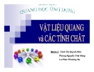 Bài thuyết trình Vật liệu quang và các tính chất