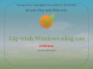 Bài giảng Lập trình Windows nâng cao - Bùi Công Danh