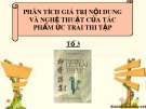 Thảo luận nhóm: Bài giảng Phân tích giá trị nội dung và nghệ thuật của tác phẩm Ức trai thi tập