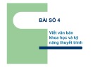 Bài giảng Phương pháp luận nghiên cứu khoa học - Bài 4: Viết văn bản khoa học và kỹ năng thuyết trình