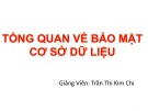 Bài giảng Bảo mật cơ sở dữ liệu: Chương 1 - Trần Thị Kim Chi