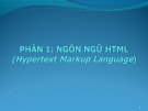 Bài giảng Multimedia - Phần 1: Ngôn ngữ HTML