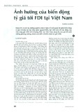 Ảnh hưởng của biến động tỷ giá tới FDI tại Việt Nam