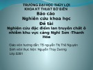 Bài thuyết trình Nghiên cứu đặc điểm lan truyền chất ô nhiễm khu vực cảng Nghi Sơn - Thanh Hóa