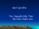 Bài giảng môn: Châm cứu - Ths. Nguyễn Đắc Thái