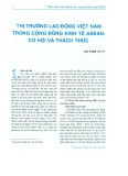 Thị trường lao động Việt Nam trong Cộng đồng Kinh tế ASEAN: Cơ hội và thách thức