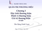 Bài giảng Quản trị thương hiệu: Chương 2 – ThS. Đặng Đình Trạm