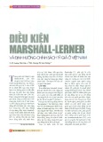 Điều kiện Marshall - Lerner và định hướng chính sách tỷ giá ở Việt Nam