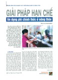 Giải pháp hạn chế tín dụng phi chính thức ở nông thôn