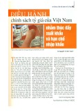 Điều hành chính sách tỷ giá của Việt Nam nhằm thúc đẩy xuất khẩu và hạn chế nhập khẩu