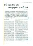 Đổi mới thể chế trong quản lý đất đai