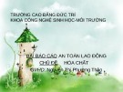 Bài báo cáo An toàn lao động: Hóa chất