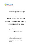 Khóa luận tốt nghiệp: Phân tích báo cáo tài chính tại công ty TNHH SX – TM Tân Thành Hòa