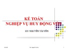 Bài giảng Kế toán ngân hàng: Chương 2 - ThS. Nguyễn Tài Yên