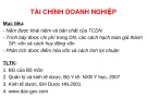 Bài giảng: Tài chính doanh nghiệp (2016)