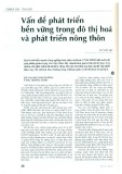 Vấn đề phát triển bền vững trong đô thị hóa và phát triển nông thôn