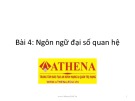 Bài giảng Cơ sở dữ liệu: Bài 4 - Trung tâm Athena