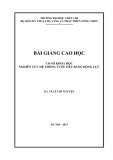 Bài giảng Cao học Cơ sở khoa học nghiên cứu hệ thống tưới tiêu bằng động lực - GS.TS. Lê Chí Nguyện