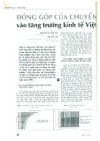 Đóng góp của chuyển dịch lao động vào tăng trưởng kinh tế Việt Nam giai đoạn 1995 - 2011