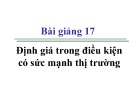 Bài giảng Bài 17: Định giá trong điều kiện có sức mạnh thị trường