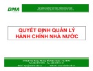 Bài giảng Quyết định quản lý hành chính nhà nước